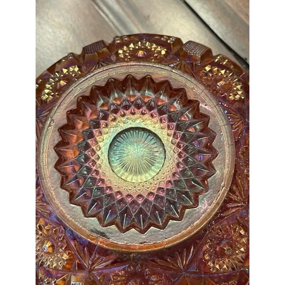 1970s Imperial Glass Mogul Variant Marigold Carnival Iridescent Cupped Bowl Ohio - Picture 5 of 7